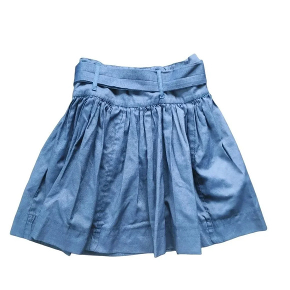 Handmade Button Down  Pleated Skirt with Belt - Picture 4 of 6